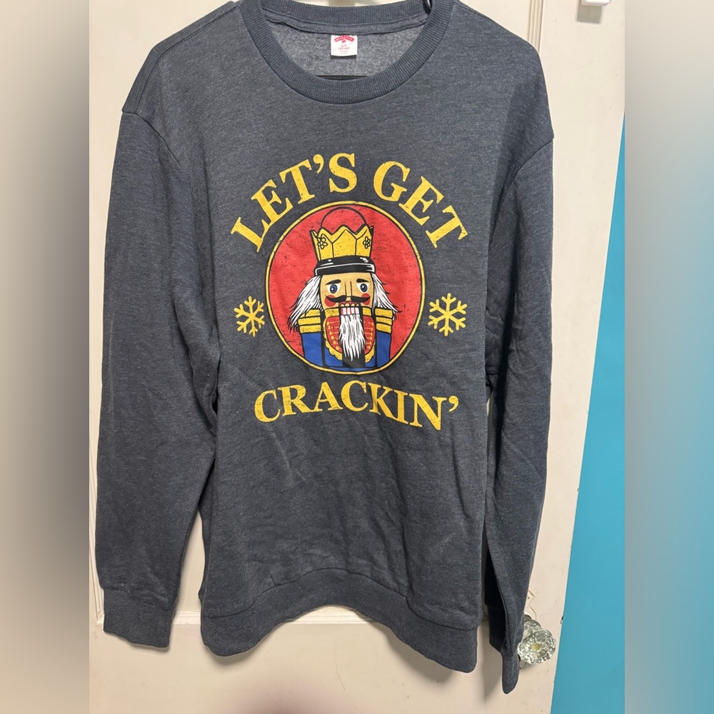 Holiday Time Lets Get Cracking Christmas Sweater NWOT